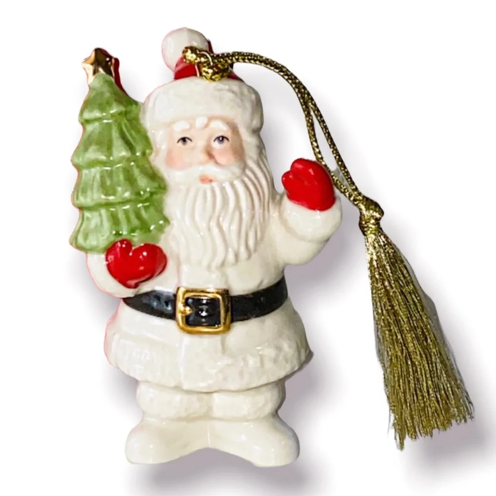 3 brand new Lenox christmas Ornaments (Santa, Penguin, Tree)